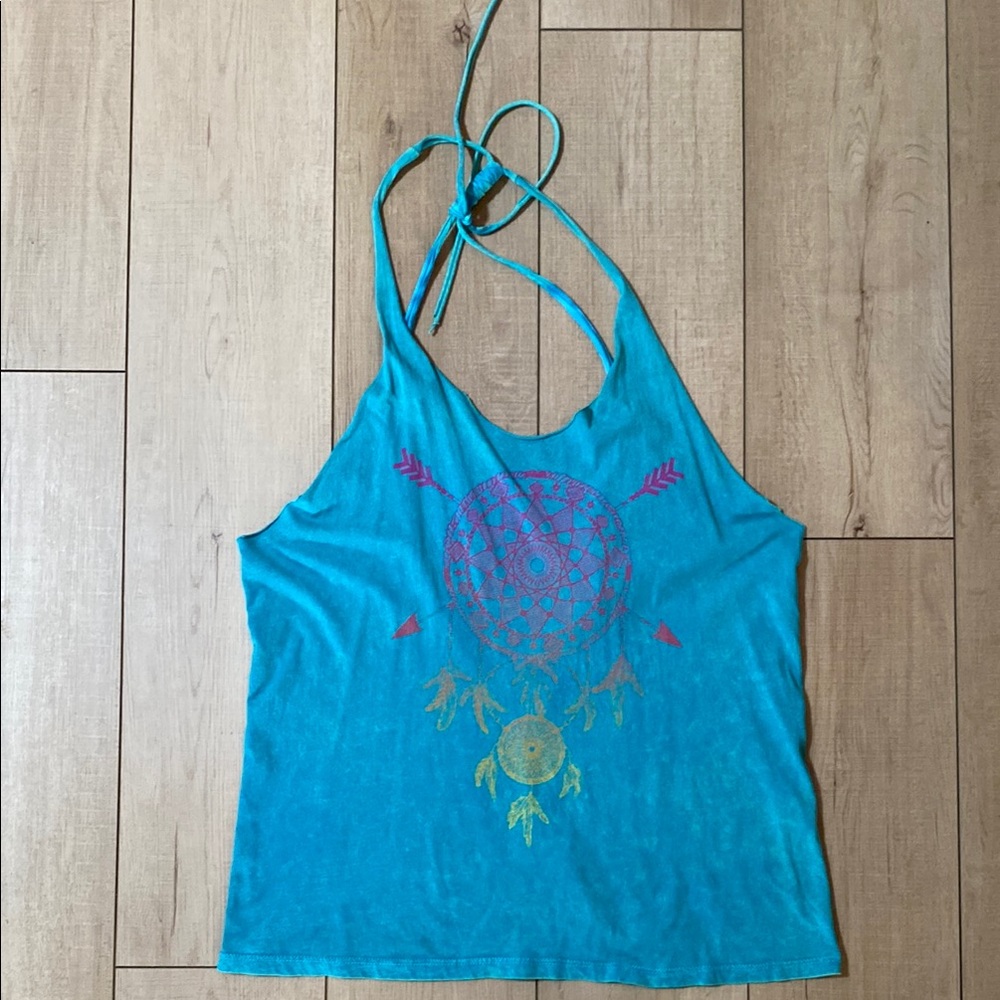 2016 Vintage Havana Dreamcatcher Halter Top – Blue, Size M